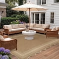 thumbnail image 5 of Nanan Scalloped Area Rug 8'x10' Edge Jute Rug, Washable Non Slip Low Pile Indoor Outdoor Rug Farmhouse Carpet for Living Room Dining Room Patio Entryway, Heather, 5 of 10