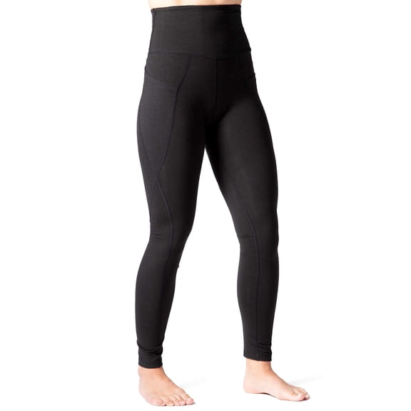Fishers Finery Ecofabric Active Workout Legging High Waist Yoga Pant; Cotton & Modal Blend (Black, L)