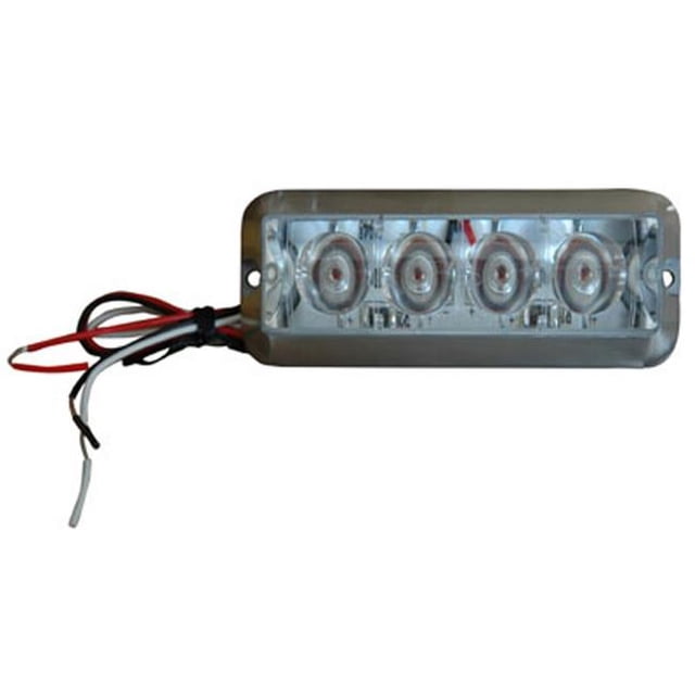 Larson Electronics SL4-LED-WHT 10 - 30V DC LED Strobe Beacon Light, Permanent Flush Mount - White