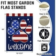 thumbnail image 2 of Welcome 4th of July Dog Cat Paw Print Patriotic Small Decorative Garden Flag, America USA Stars Stripes Dark Blue Yard Lawn Outside Decor, American Outdoor Home Decoration Double Sided 12 x 18, 2 of 6