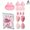 Pink, variant on 14-Piece Makeup Sponge Set for Flawless Foundation Application Wet or Dry Use Soft Beauty Blender Eggs in Assorted Colors