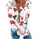 thumbnail image 2 of Pntutb, camiseta informal de manga larga con cuello en V de Navidad para mujer, blusa holgada con estampado de otoño, tops con cremallera Pntutb Pntutb-2389, 2 of 5