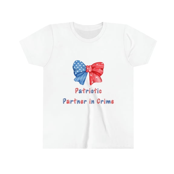 Patriotic Partner in Crime | Girl's 4th of July Shirt | Stars & Stripes Bow
