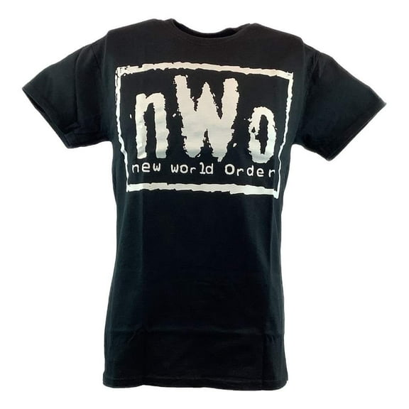 nWo White Logo New World Order Mens Black T-shirt L