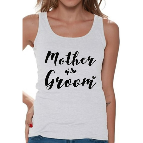 Awkward Styles Women's Mother Of The Groom Proud Mom`s Graphic Tank Tops Wedding Day