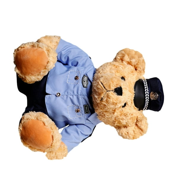 Delightful Bear Plush Toy Polices Officer Stuffed Toy for Comfortable Home Decor