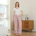 thumbnail image 2 of HEARTNICE Fluffy Womens Pajama Pants, Comfy Fuzzy Pj Bottoms with Pockets, Drawstring Fleece Winter Sleepwear (LIGHT PINK, S), 2 of 3