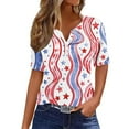 thumbnail image 2 of Xdegoge Chemises du 4 Juillet pour Femmes, Vêtements de Travail 2024 Blouses Professionnelles Décontractées, Hauts Grande Taille pour Femmes Été Coton, Chemises Rouges Blanches et Bleues Aguichant, Mon Historique de Compte, Playeras de Mujer, 3X, 2 of 5
