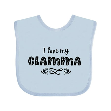 

Inktastic I Love My Glamma- Hearts Gift Baby Boy or Baby Girl Bib