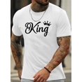 thumbnail image 1 of [Opción popular] Imprescindible de verano: Camiseta de manga corta estampada a la moda para hombre - Cuello redondo informal, algodón transpirable, lavable a máquina. Para adultos, hombres, mujeres, a, 1 of 5