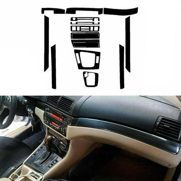 Phyun For 1998-2005 Bmw 3Series E46 5D Interior Glossy Carbon Fiber Sticker Wrap Trim