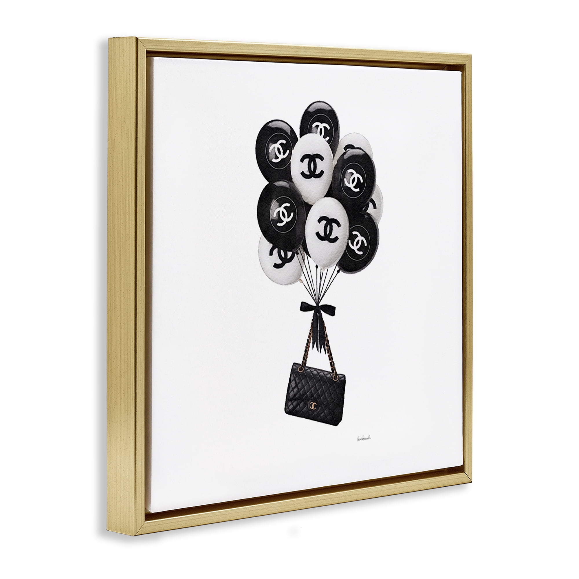 Stupell Industries Chic Balloons & Purse Gold Framed Floater Canvas Wall Art, design by Amanda Greenwood