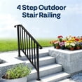 thumbnail image 2 of 4 Step Galvanized Steel Hand Rails for Outdoor Steps – Curved Ends and Safety Balusters Exterior Railing for Porch, Deck, or Indoor Stairs, Complete Installation Kit, 2 of 13