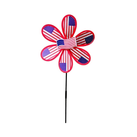 Luoshdecor Memorial Day Decorations 4th of July Decorations,Large America Flag Pinwheels Garden Windmill Party for Outdoor Decor