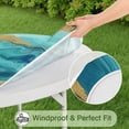 thumbnail image 5 of Teal Marble Gold Wave Pattern Round Fitted Tablecloth with Elastic Edge,Dining Table Cover Waterproof,Outdoor Round Tablecloth for Camping,Dining,Indoor and Outdoor, 5 of 7