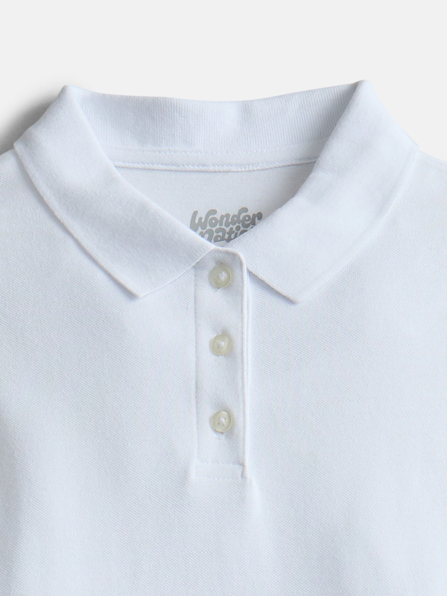 Wonder Nation Girls School Uniform Pique Polo Dress with Short Sleeves, Size 4-18