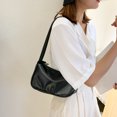 thumbnail image 4 of Bolsa Bolsos de mujer Color sólido PU Cuero Mujer Hombro Axila Bolso (Negro) JShteea Para Estrenar, 4 of 8