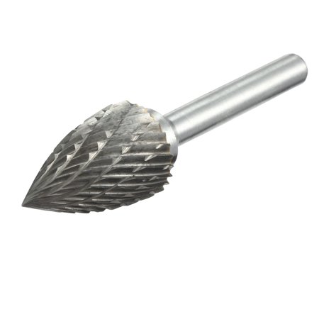 Double Cut Tungsten Carbide Rotary File 5/8" Head 6mm Shank Pointed ...