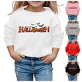 thumbnail image 5 of TIWEKE Chandail en Molleton Halloween pour Filles Confortable Automne Hiver Tenue Décontractée Imprimé Citrouille Hauts Confortables pour Enfants, 8-10 Ans, 5 of 5