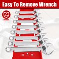 thumbnail image 3 of HUGFEGWE 2Pcs Wrench Organizer, 9-Slot Wrench Storage Rack, Plastic Spanner Tools Holders, Wall Mounted Spanner Wrench Storage Tools, Garage Wrenches Keeper for Wrench (Red) CJB91-49177, 3 of 7