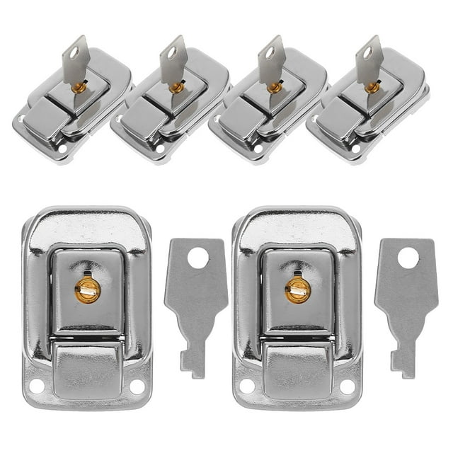 6pcs Suitcase Lock Hasp Replacement Iron Toggle Hasps Latch Locks With Key For Luggage Suitcases Toolboxes And Cabinets Travel And Storage Silver