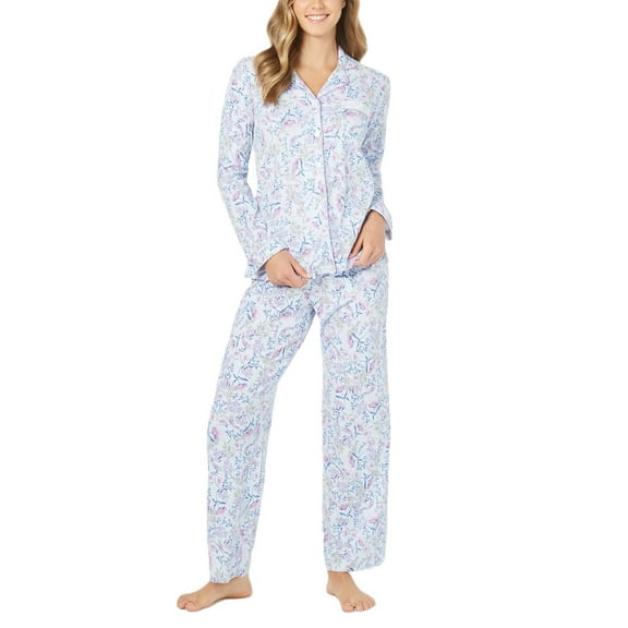 Charter Club Soft Brushed Cotton Pajama Set, Leafy Floral, Size X-Large