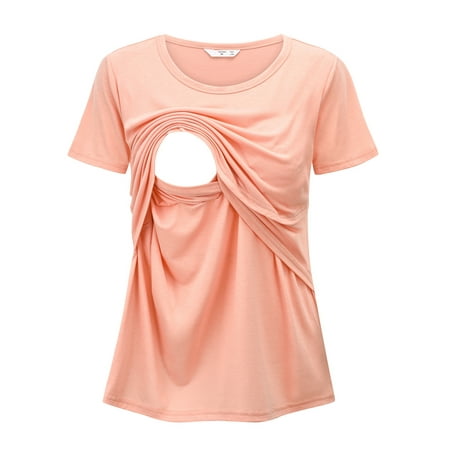 

LAPA Women Maternity Nursing Tops Breastfeeding T-Shirt Short Sleeve Pregnant Shirts