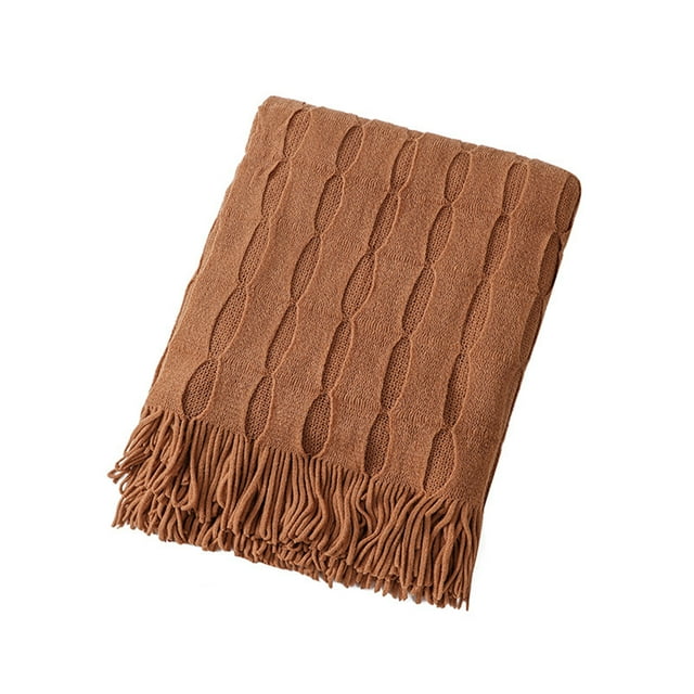 Soft Blankets and Throws Soft Knitted Blanket with Edging, Sofa Blanket, Sleeping Blanket, 176X127Cm Large Soft Blanket
