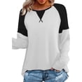 thumbnail image 5 of Waffle Stitched Crew Raglan Sleeve Blouse, 5 of 7