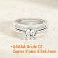 thumbnail image 3 of SHELOVES 925 Sterling Silver Wedding Rings Set Soliraire Engagement Rings Round CZ Cubic Zirconia Wedding Bands Size 7, 3 of 7