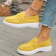 thumbnail image 4 of Womens Loafers Slip On Platform Walking Shoes Yellow Comfortable Flats Chunky Sole for Casual & Work,Size 9, 4 of 9