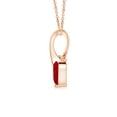 thumbnail image 2 of ANGARA Natural Heart-Shaped Ruby Ribbon Pendant with Diamond in 14K Rose Gold for Women (Size-4mm) | July Birthstone, Birthday, Anniversary, Jewelry Gift for Women | Natural Ruby Necklace, 2 of 10