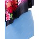 thumbnail image 4 of Más el tamaño del entrecruzamiento de la mariposa de la impresión floral de Tankini del traje de baño Rosegal Camisetas tallas grandes, 4 of 5