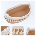 thumbnail image 2 of REGALWOVEN 1 Pack Woven Storage Basket, Solid Shelf Storage Bin with Tassel for Key Tray Bowl for Entryway Desk, Catchall Home Decor Brown 13.4*6.3*4.7in, 2 of 4
