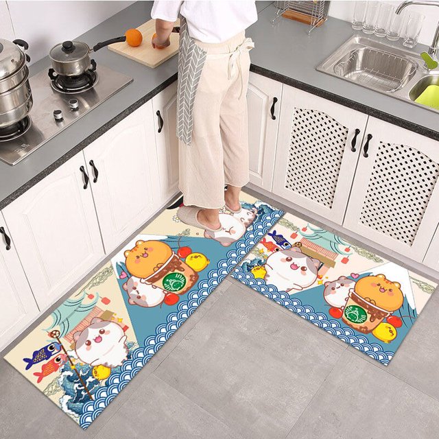 Alfombrillas antideslizantes para cocina, alfombra absorbente gris para Baño, Dormitorio, sala de estar, área de piso, pasillo, entrada, felpudo, almohadilla de oración Fivean unisex