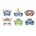 thumbnail image 1 of Paquete de 6 marcos divertidos para gafas de cumpleaños, decoraciones para fiestas, accesorios para fotos de cumpleaños, marcos de animales de dibujos animados, 1 of 5