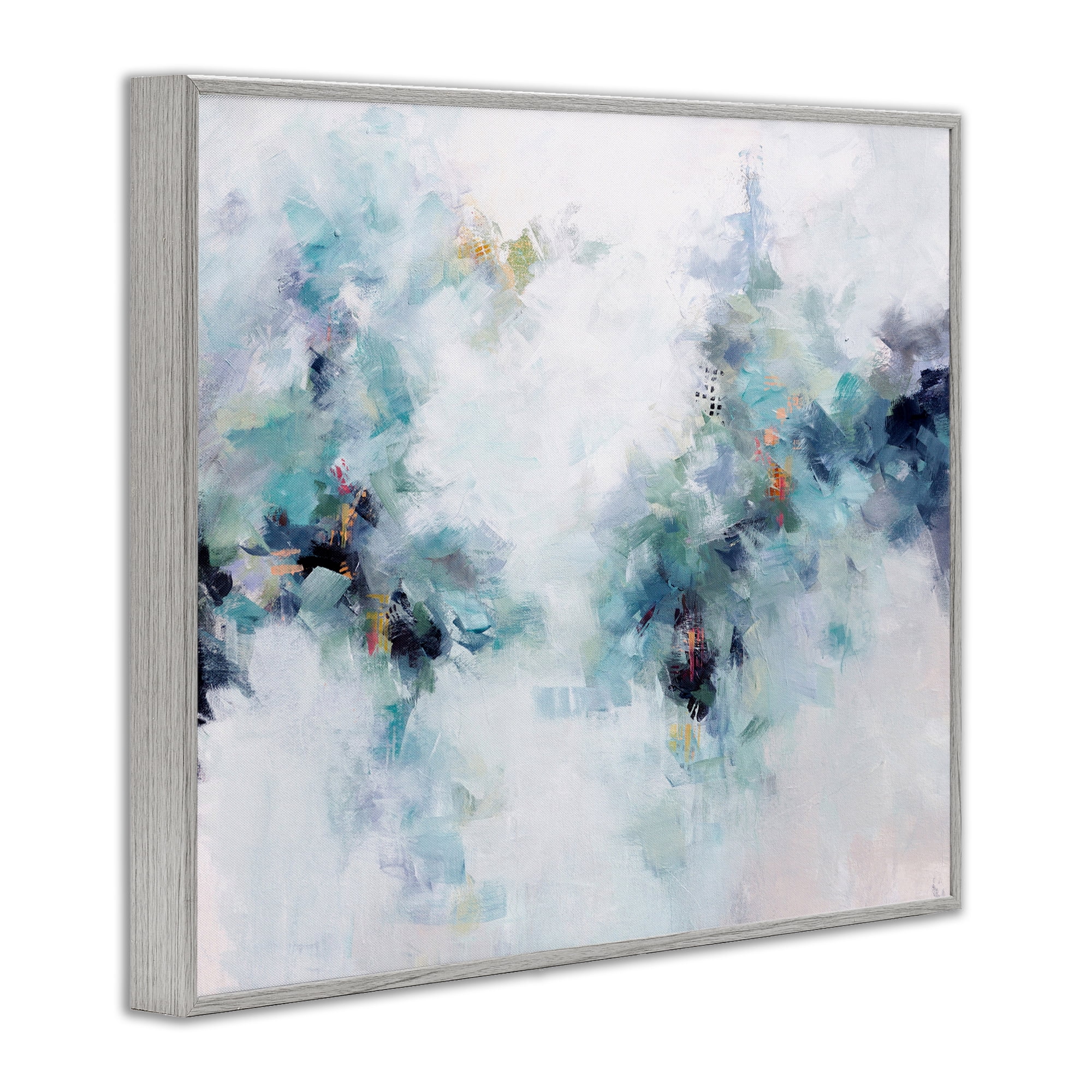 Reaching Out Abstraction Gray Framed Giclee Art, design by Karen Hale