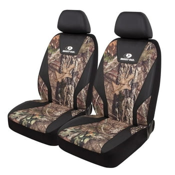 Mossy Oak 2PC Low Back Car Seat Covers Leather Black - Universal Fit, 1901SC01