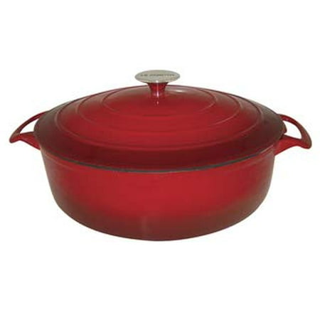 Le Cuistot Enameled Cast Iron Casserole Pot | 7 Quart Dutch Oven, Beautiful Graduated Red Color, Oven Safe and Induction Compatible, Easy