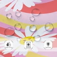thumbnail image 4 of Pink Vintage Smiling Floral Shower Curtain Abstract Retro Happy Face Flower Yellow Daisy 72Wx72H Inch Boho Modern Aesthetic Fabric Decor Bathroom Polyester Waterproof 12 Pack Hooks, 4 of 6