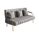 thumbnail image 4 of Sofá moderno, sofá cama futón, sofá de asiento ancho y suave, sofá de 3 plazas con patas de metal para oficina, habitación de invitados, salón, Gris, 4 of 9