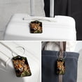 thumbnail image 6 of Leopard Square PU Leather Luggage Tags, 2 Pack, with Privacy Cover and Stainless Steel Ring - Suitable for Travel, Backpack, Handbag - Bag Tags, Handbag Tags, 6 of 7
