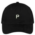 thumbnail image 1 of Trendy Apparel Shop Letter P Block Font Embroidered Dad Hat Cotton Baseball Cap, 1 of 2