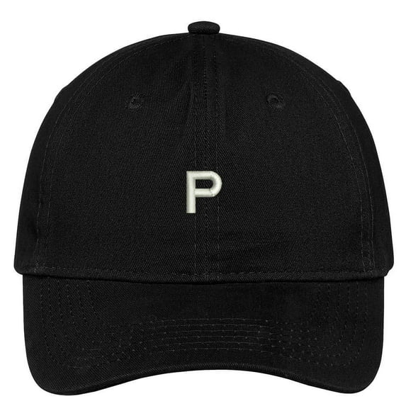 Trendy Apparel Shop Letter P Block Font Embroidered Dad Hat Cotton Baseball Cap