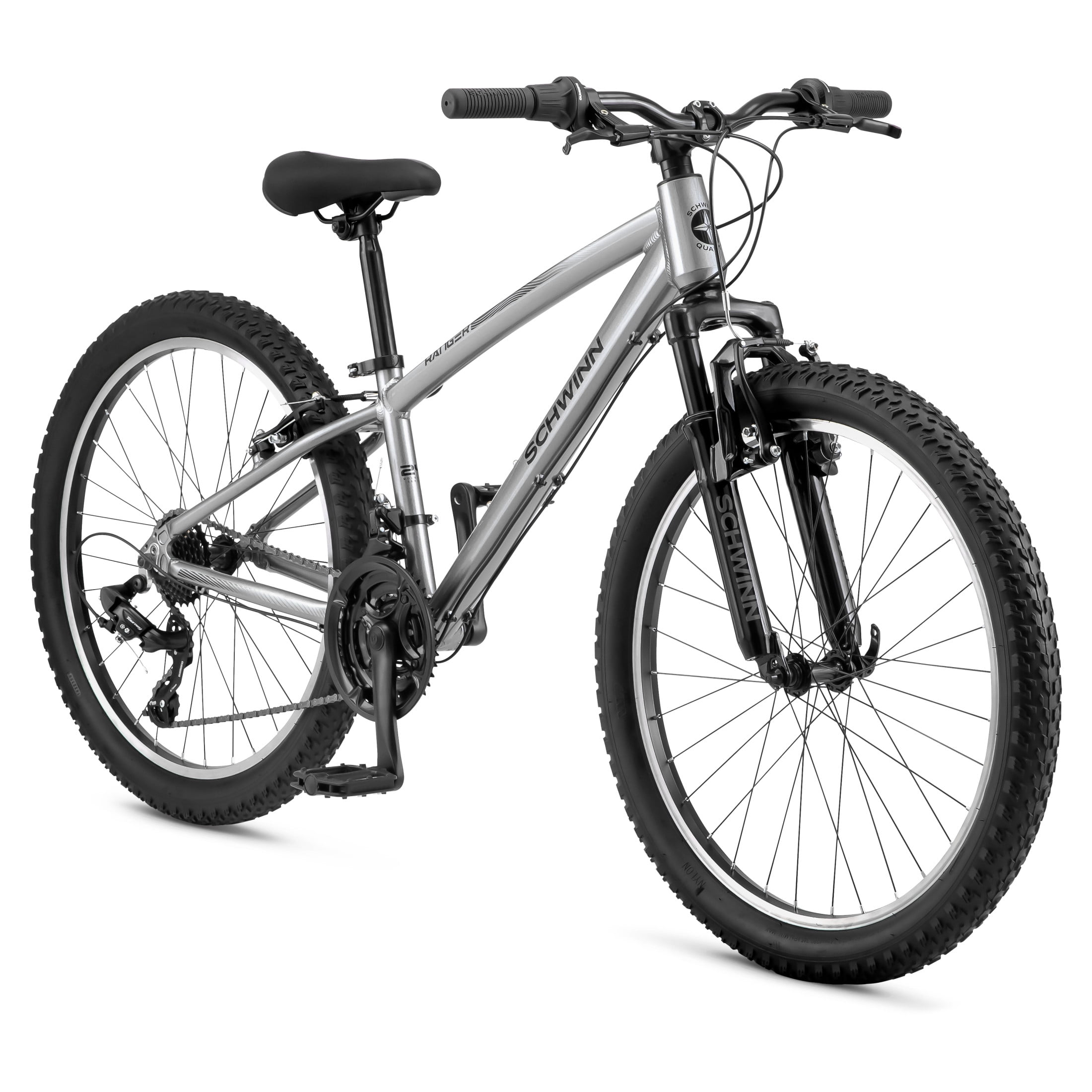 Schwinn Ranger Mountain Bike, 24 Inch Wheel, 21 Speeds, Silver