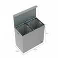 thumbnail image 2 of Lavish Home Two-Sided Fabric Laundry Hamper with Lid and Handles, Gray, 2 of 6