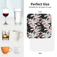 thumbnail image 4 of KLL Drink Coasters Set Square of 4,PU Leather Absorbent Coasters Set Decorative Coffee Cup Coasters Housewarming Gift for Home Decor-Orchids Flowers, 4 of 5