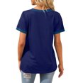 thumbnail image 5 of QLEICOM Womens Plus Size Tunic Tops Summer Short Sleeve V Neck Loose Casual Tee Shirt, Fashion Patchwork Basic Tanks with Packets, Tops, Tees & Blouses for Women S-2XL, 5 of 5