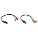 thumbnail image 1 of Adaptador divisor de audio estéreo de 2 conectores hembra de 3,5 mm a 2 conectores hembra con cable auxiliar de audio estéreo de 2 conectores., 1 of 8
