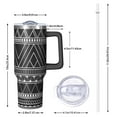 thumbnail image 3 of 40 oz Bohemia Tumbler Stainless Steel with Handle Flip Straw Lid Travel 40oz Boho Tumblers Lids Straws Vacuum Insulated Leak Proof Cup Mug Gifts for Men Women, 3 of 5